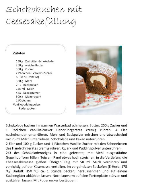 Schokoladenkuchen mit Cheesecakefüllung, Pomponetti