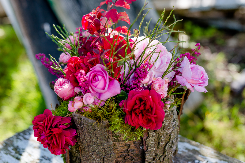 Friday Flowerday und dekorative Vase aus Rinde, DIY, Pomponetti