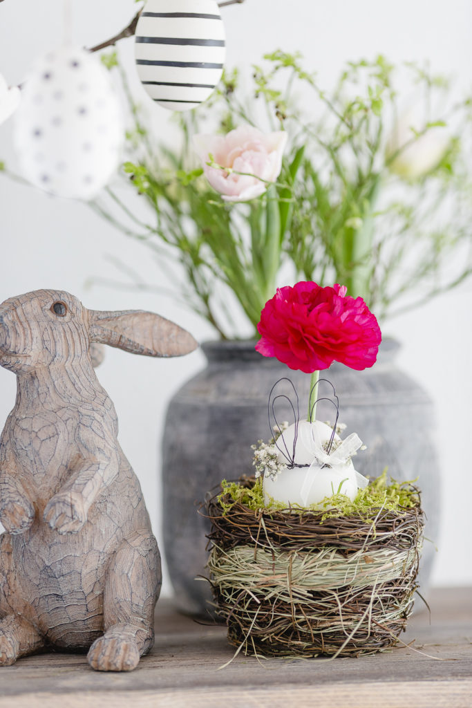 Frühlingsanfang mit Hasenohren-DIY aus Draht, Pomponetti